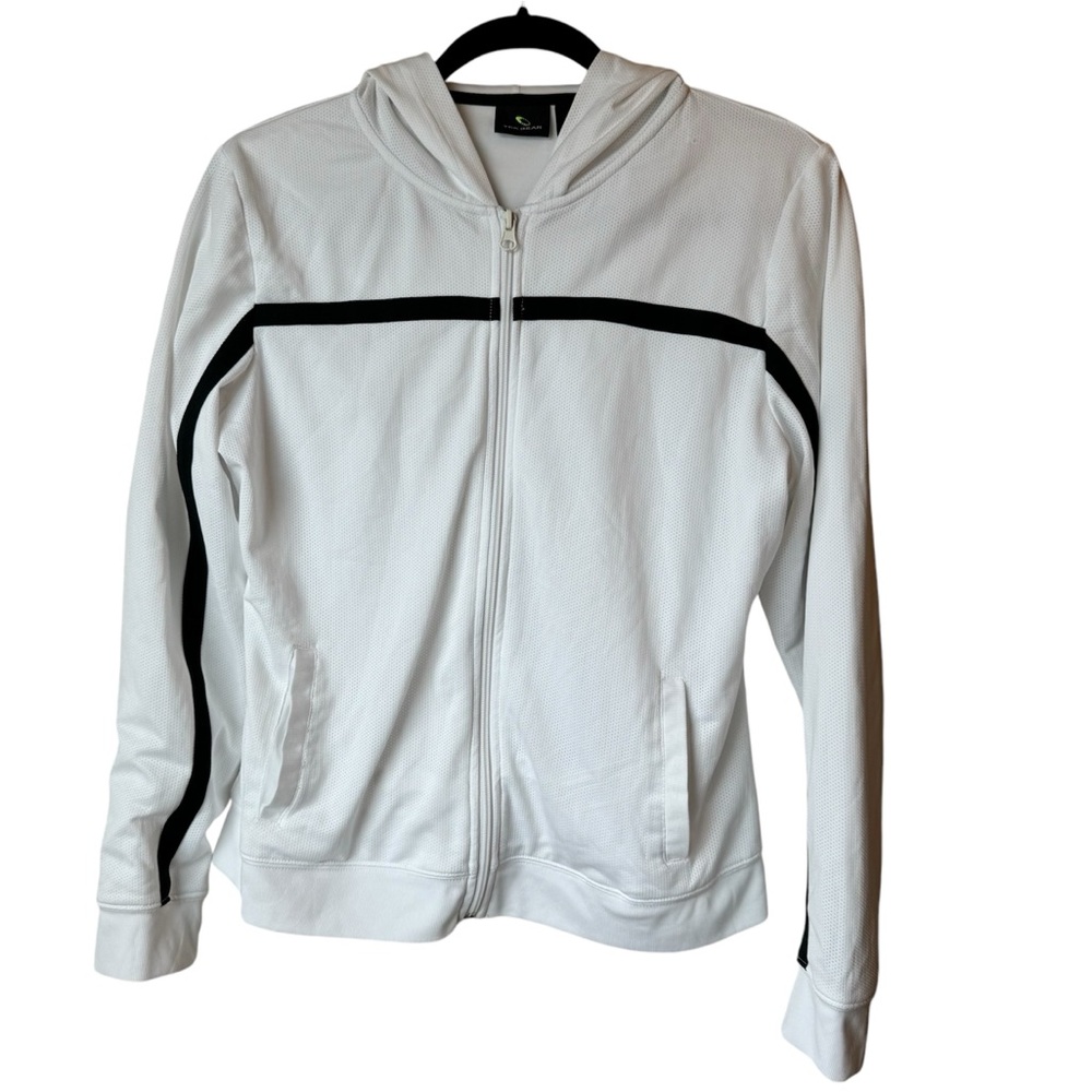 Tek Gear | Zipper Hoodie | Black/White | Pockets | Size Large